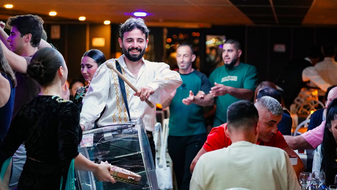 Live drum ensemble performance on Bosphorus dinner cruise