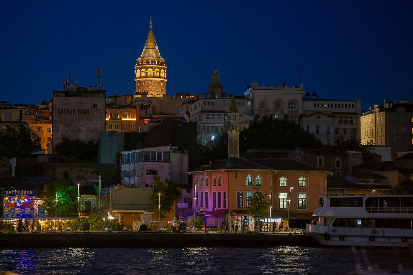 The Karaköy waterfront at dusk